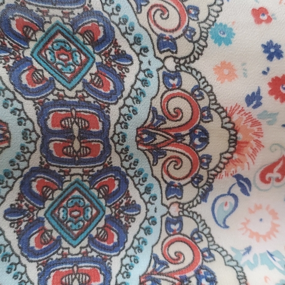 New Directions Boho Cold Shoulder Ditsy Floral Slipon Dress S Very Sheer… - Picture 12 of 17